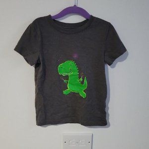 Grey Dinosaur Holiday Birthday Shirt - Toddler